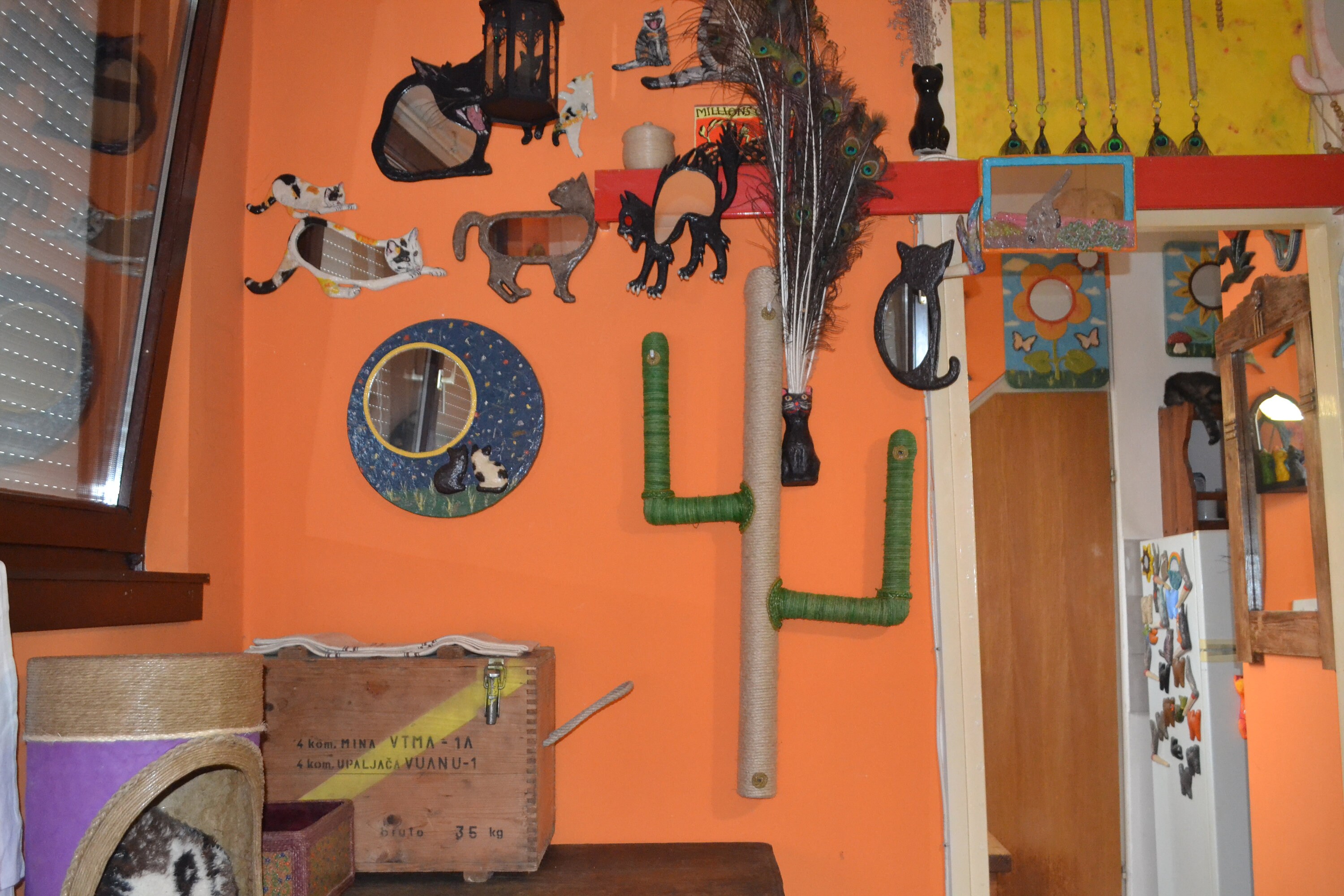 2 HEMP ROPE CACTI Jute Cat Scratcher 2 Wall Mounted Cat Etsy