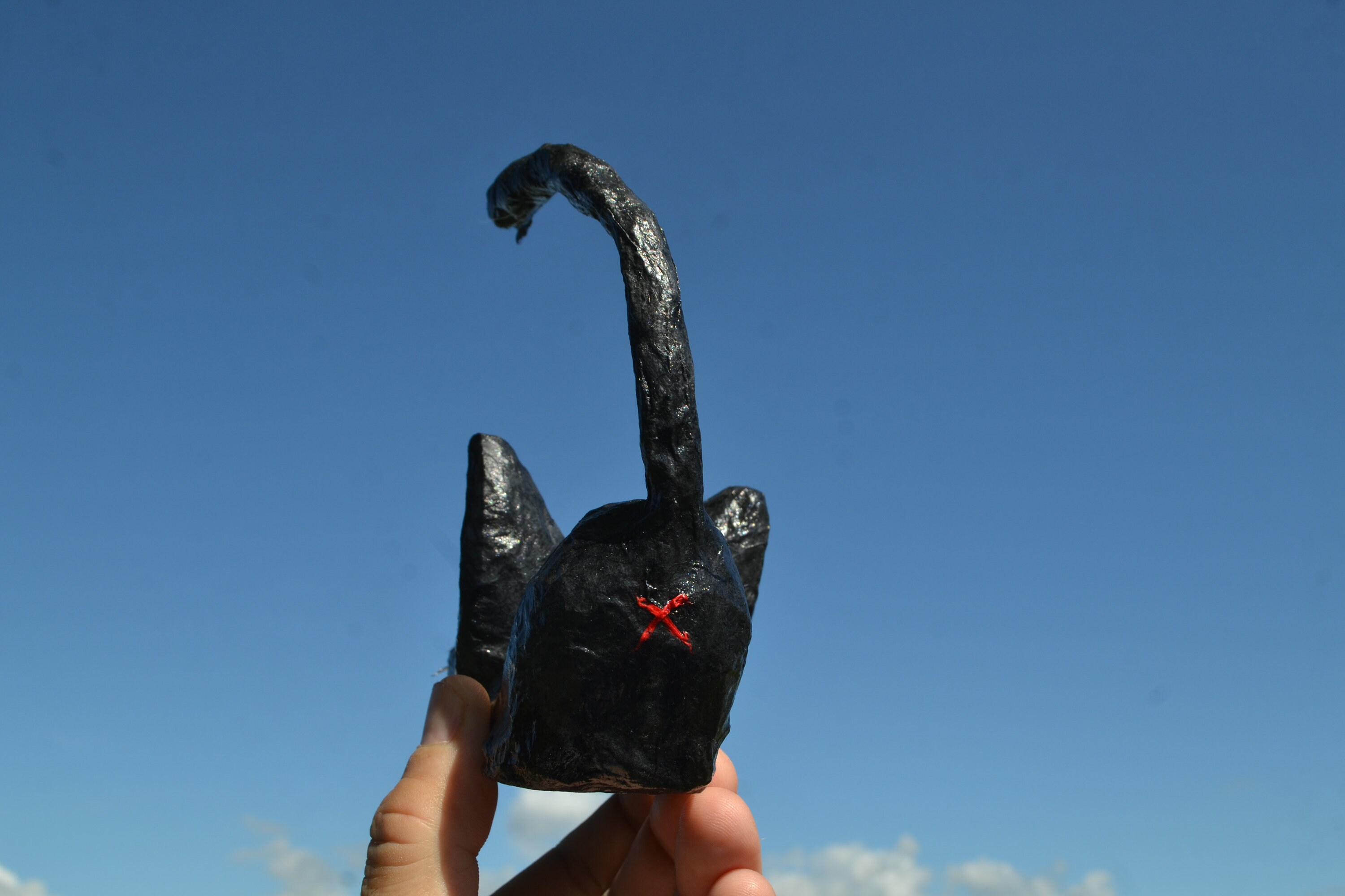 CUTE BLACK CAT, Brush Holder Black Cat, Pencil Holder, Paper Mache