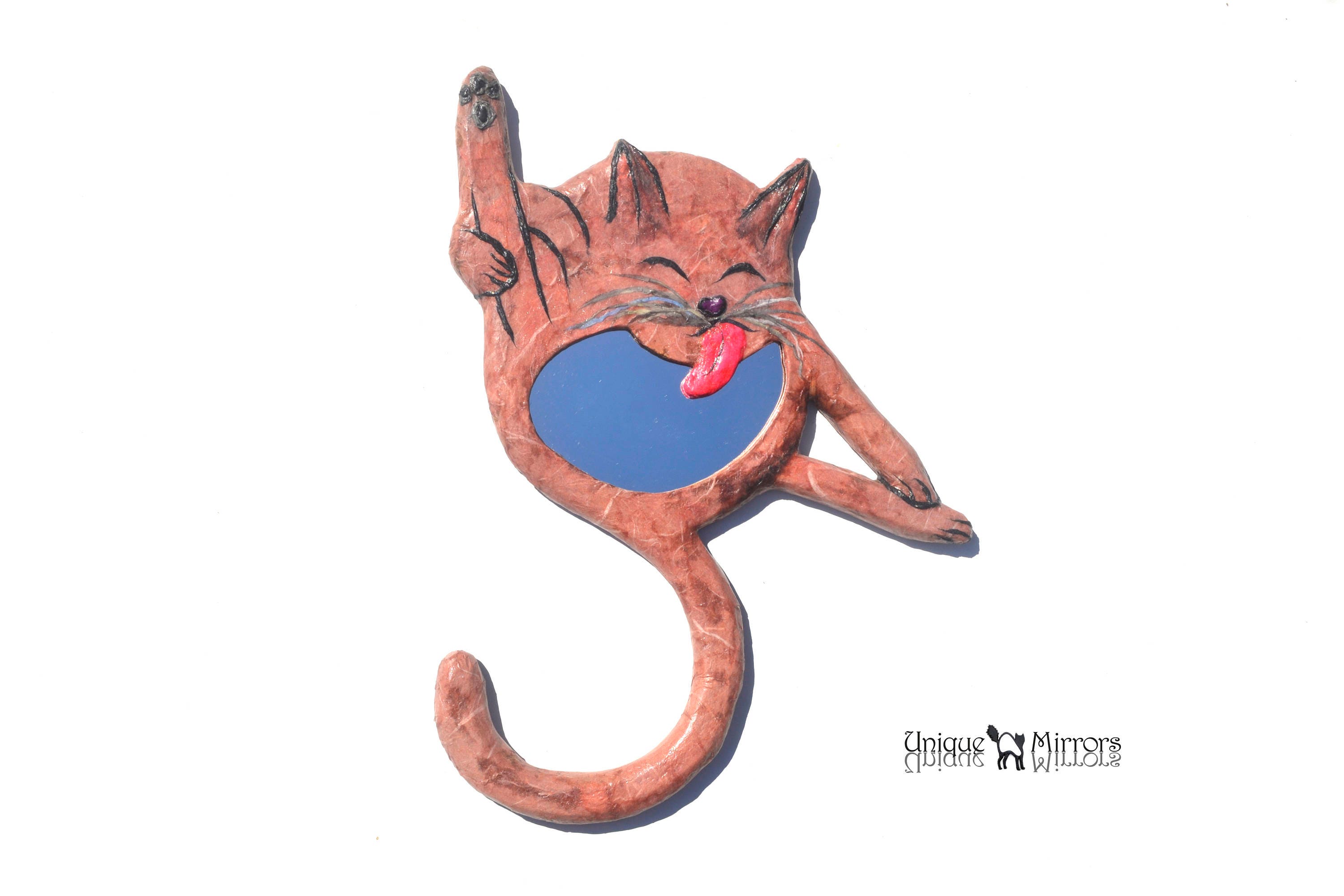 LICKING CAT MIRROR Decorative Wall Mirror cleaning cat shaped Etsy