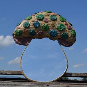 HEMP MUSHROOM MIRROR, Decorative Wall Mirror, Handmade Mirror, Paper Mache Mirror, Mushroom Wall Art, Mushroom Shape Mirror, Mushroom Decor