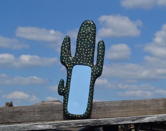 CACTUS WALL MIRROR, Decorative Mirror, Dark Green Cactus, Cacti Wall Decor, Cactus Shaped Mirror, Suculent Lover Gifts, Cactus Wall Decor