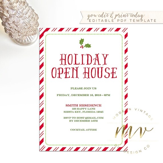 Free Holiday Open House Invitations Templates 5