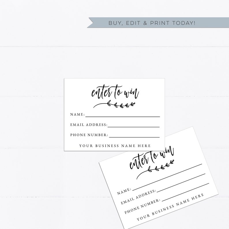 enter to win raffle template 35x25 editable raffle