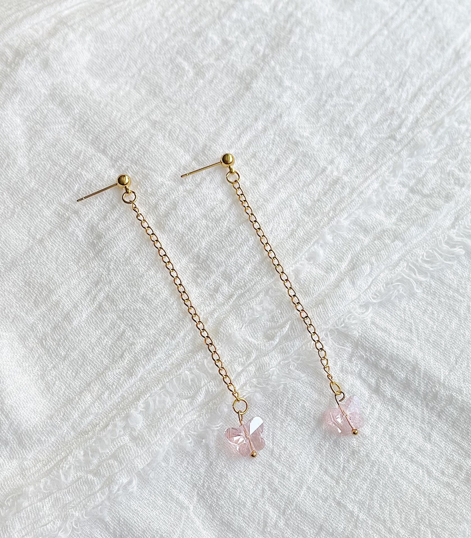 You Give Me Butterflies L Dangle Drop Chain Pendientes Etsy