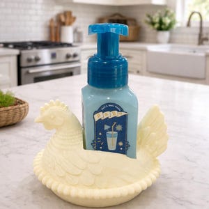 Hen on Nest Soap Holder Vintage Chicken on Nest Decor Farmhouse Kitchen & Bathroom Accent bild 1