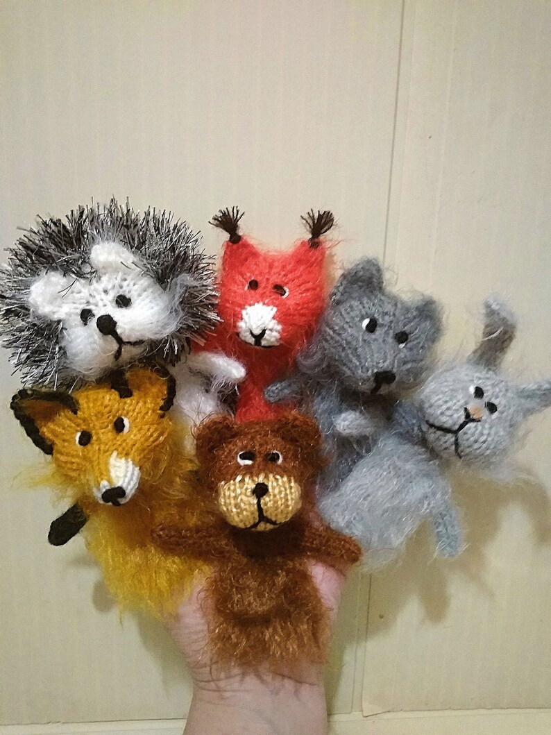 Woodland Animals Finger Puppets Forest Animals Toy Quiet Time Etsy