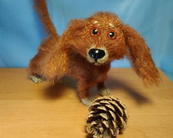 Dachshund Brown Dog art Personalized Custom toy Unique Gift ideas Animal toy Stuffed animal Ready to ship Toy Knit Miniatures toys Plush dog
