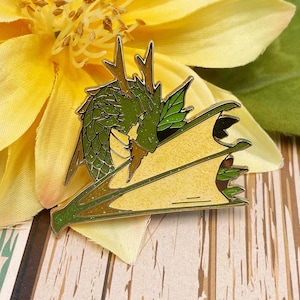 Original Earth Dragon Hard Enamel Pins with Glitter Enamel