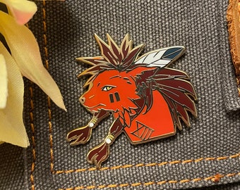 Final Fantasy VII Red XIII Nanaki Gold Plate Hard Enamel Pins