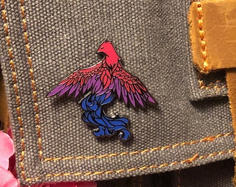Original Bisexual Colors Phoenix Hard Enamel Pins Bi Pride