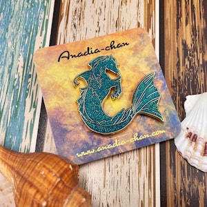 Original Kelpie Water Horse Hard Enamel Pins with Glitter