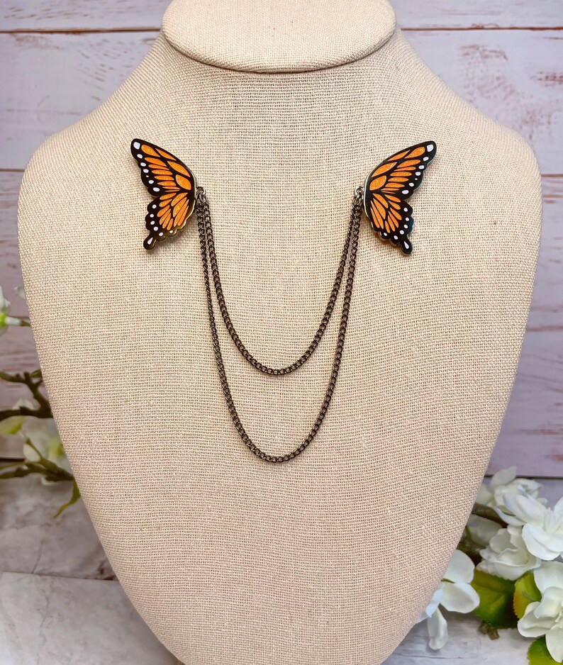 Butterfly Wings Collar Pins Gold Plate Hard Enamel Pins W/ Etsy