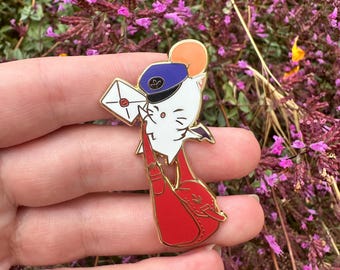 Final Fantasy XIV Delivery Moogle Kupo Gold Plate Hard Enamel Pins