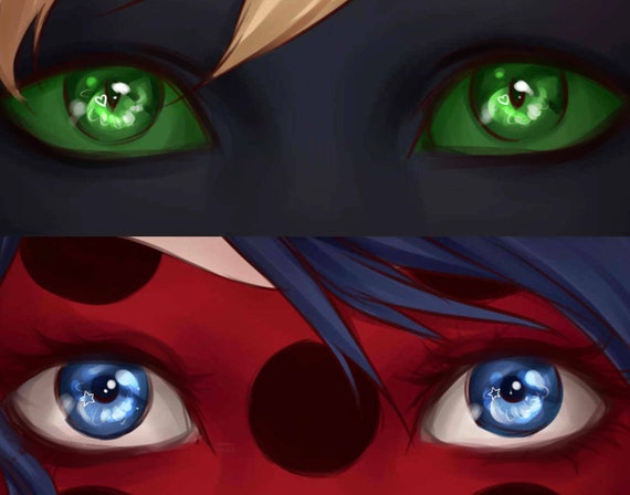 Miraculous Ladybug Eyes Art Print 8x10 Or 11x14 Poster Chat Noir And Ladybug