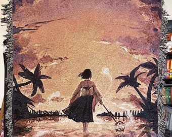 Yuna The Sending Woven Tapestry Blanket - Inspired by Final Fantasy X Artwork