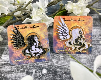 Original Shadow and Light Goddess Hard Enamel Pins Glitter