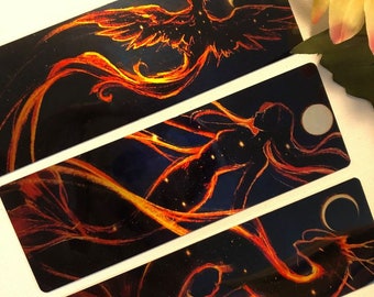 Fantasy Metal Bookmarks ~ Celestial Magical Creatures ~ Mermaid Siren, Dragon, Phoenix, Kitsune Fox, Hydra, Fairy, Griffin, Pegasus