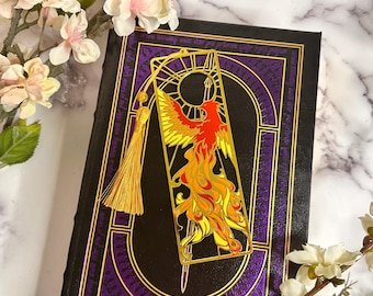 Fantasy Phoenix Metal Bookmarks ~ Gold Metal and Enamel with Tassel