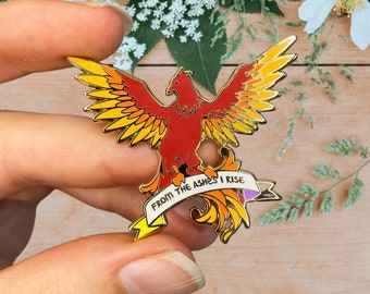 Subtle Non-Binary Flag Pride Phoenix Hard Enamel Pins Non-Binary Pride