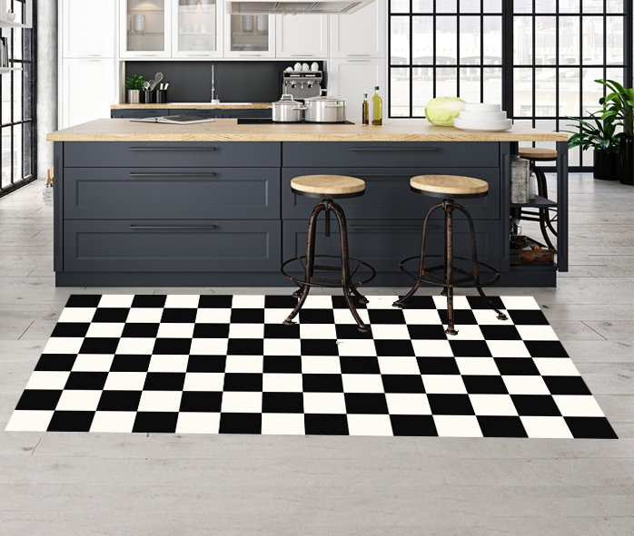 Black & White Vinyl Mat Checkerboard Pattern