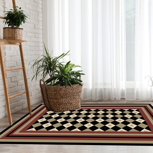 Vinyl Mat. Vinyl Rug. Vinyl Floor. Geometric Pattern Mat. Art Etsy