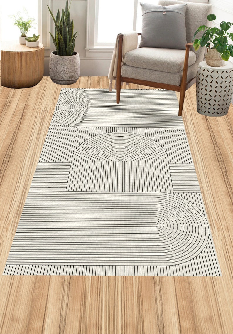 Minimalist Vinyl Rug .runner Vinyl Floor . Nordic Pvc Rug, Door Mat or