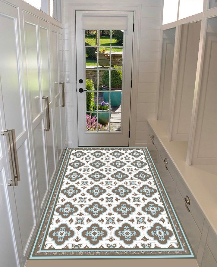 Vinyl Mat .runner Vinyl Floor . PVC Rug. Moroccan Pattern. Etsy Israel