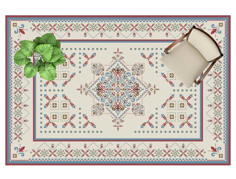 Boho Vinyl mat kitchen rug Linoleum rug,Art Mat,rug Floor mat Vinyl Mat Runner vinyl floor,PVC rug Boho mats,Original design vinyl rug