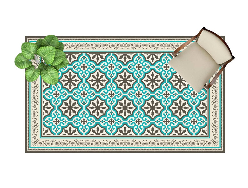 Vinyl Tiles Floor Mat, Linoleum Rug , Runner Rug, Kitchn Mat,area Rug ...