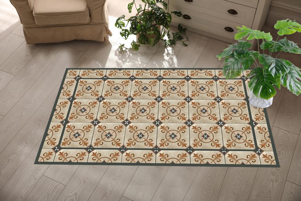 Tile Mat Rug Tiles Pattern Vinyl Floor Mat: Kitchen Rug, PVC Rug (2mm Thick) - Etsy