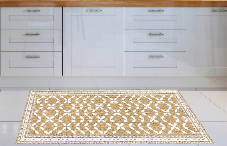 kitchen rug Linoleum rug Geometric pattern PVC rug Vinyl Mat vinyl mat .Runner vinyl floor Art Mat rug Floor mat.Free Shipping