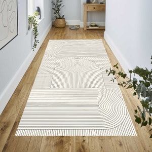 Minimalist vinyl rug .Runner vinyl floor . nordic pvc rug, door mat or kitchen rug. Linoleum rug. rug  Floor mat.black and cream vinyl mat