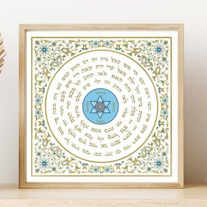 72 Names of God Kabbalah Art: Jewish Blessing for Success (Instant Download)