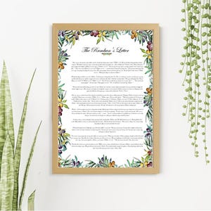 Iggeret HaRamban, Carta de Ramban, Bendición Judía para el Hogar, Arte Mural Judaico Judío, Regalo Judío para el Hogar, Descarga Instantánea, Versión en Inglés