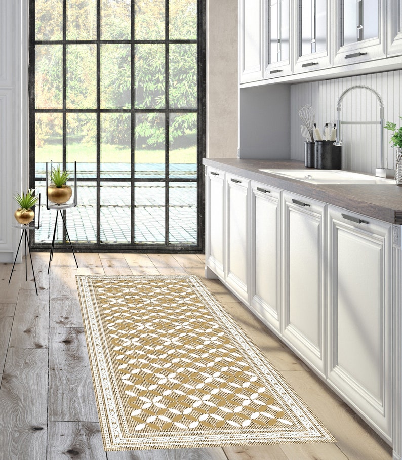 kitchen rug Linoleum rug Geometric pattern PVC rug Vinyl Mat vinyl mat .Runner vinyl floor Art Mat rug Floor mat.Free Shipping