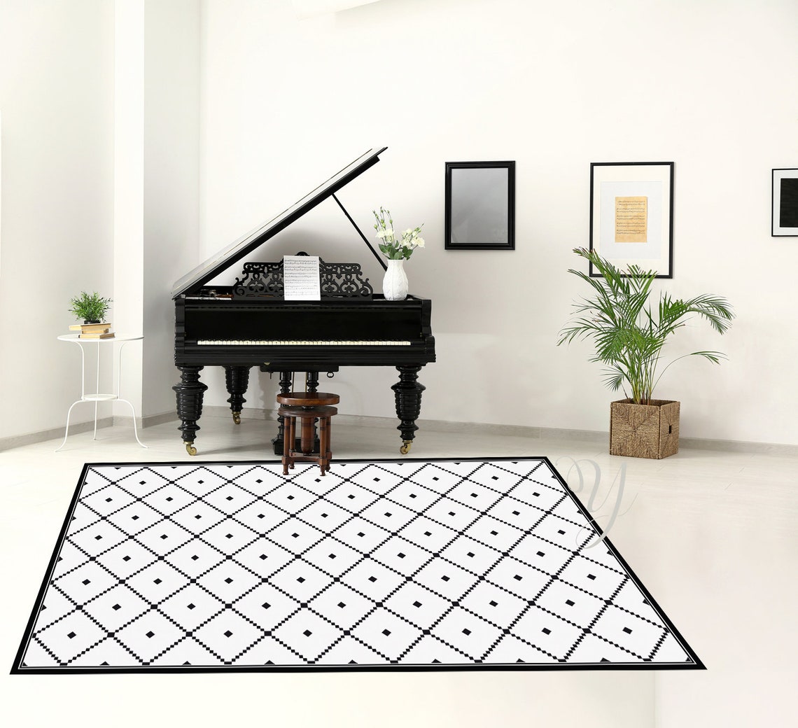 Vinyl Mat. Vinyl Mat .runner Vinyl Floor . PVC Rug. Geometric Pattern ...