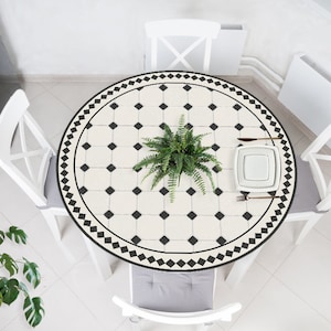 Custom Vinyl Table Cover: Waterproof, Heat-Resistant, Round Table Mat