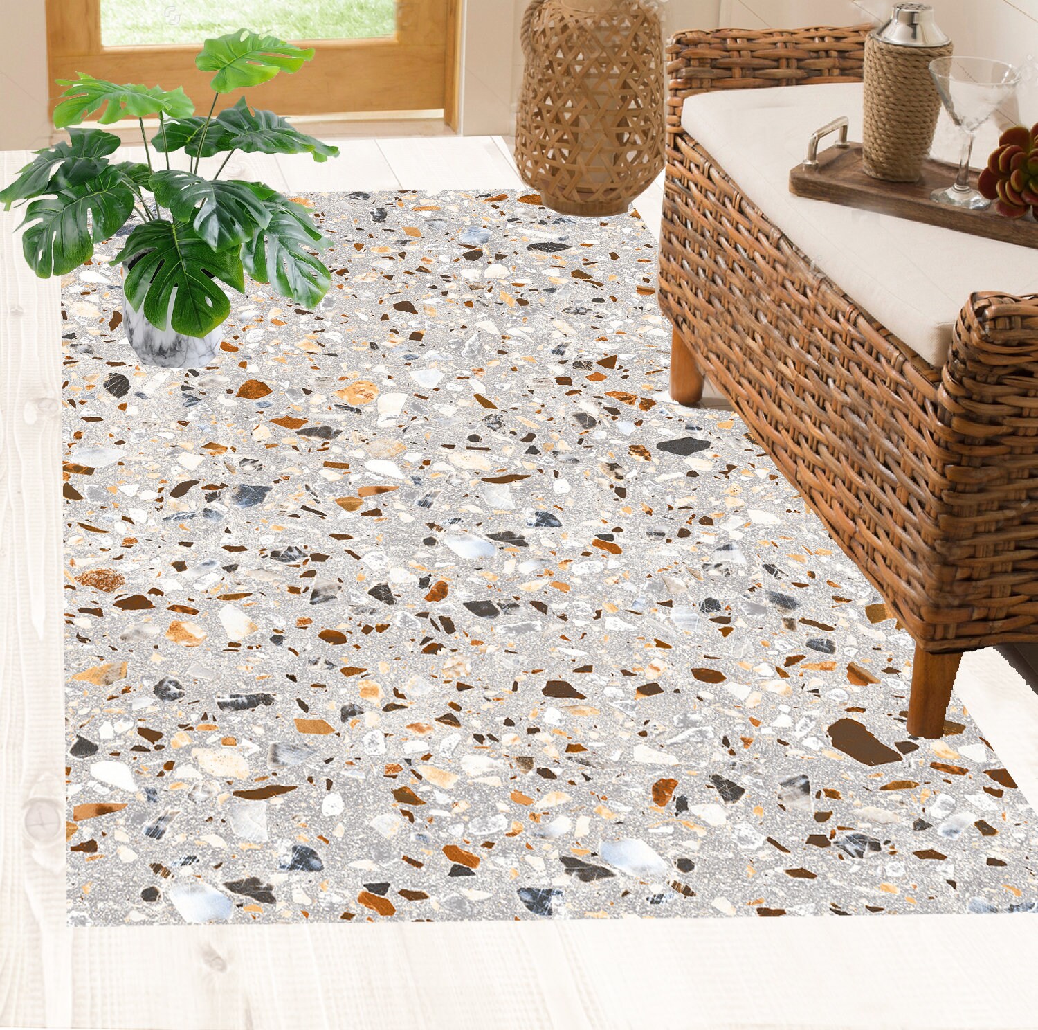 Terrazo Rug Terrazzo Vinyl Mat.vinyl Mat .vinyl Floor.pvc Rug.terrazzo Rug.kitchen ...