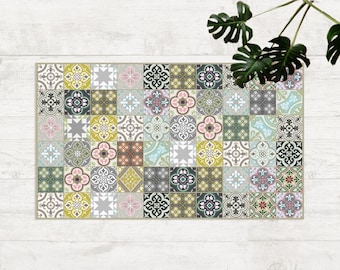 Moroccan Vinyl Floor Mat: Kitchen Rug, PVC Runner