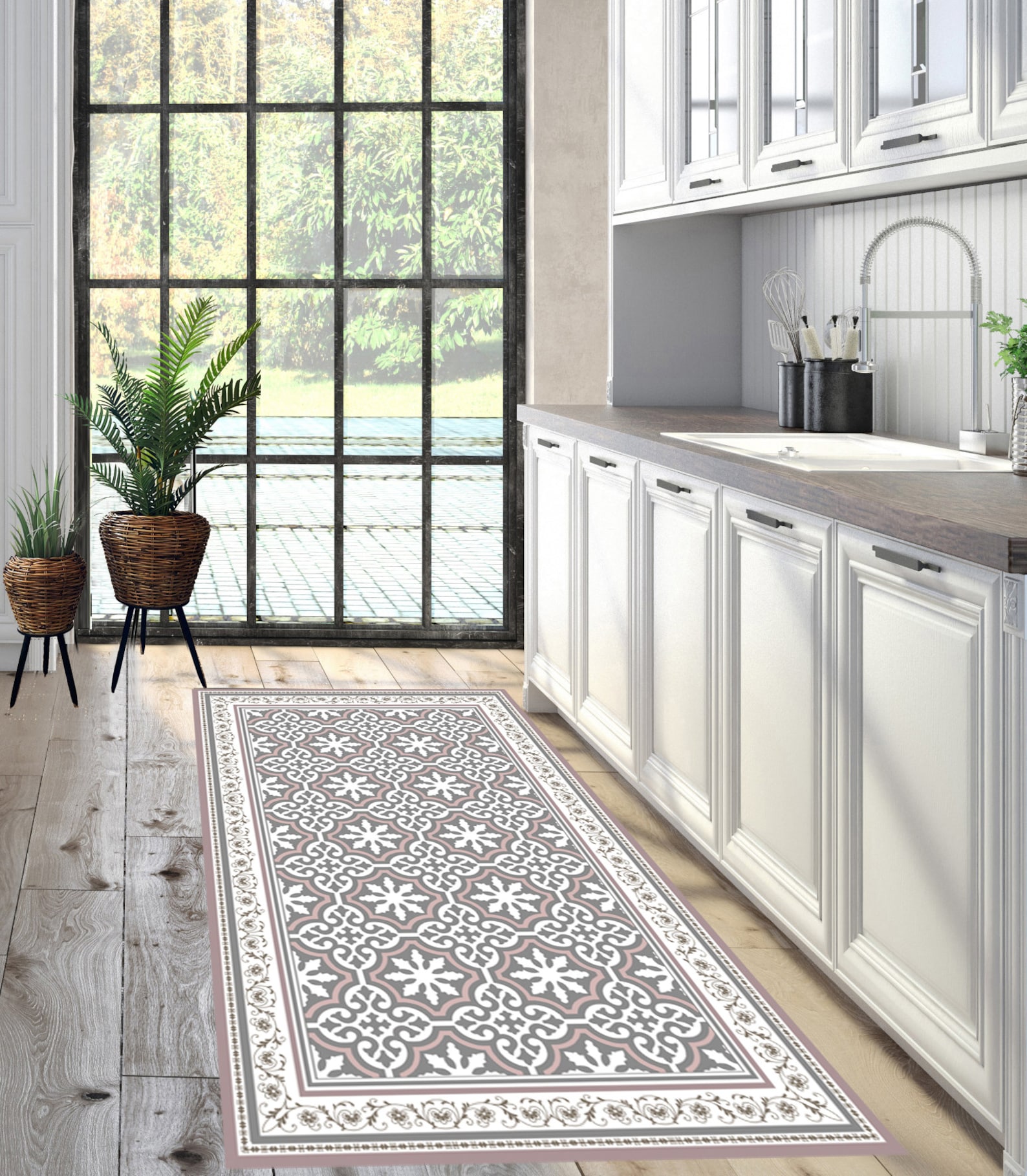 Vinyl Tiles Floor Mat Linoleum Rug Runner Rug Kitchn Etsy