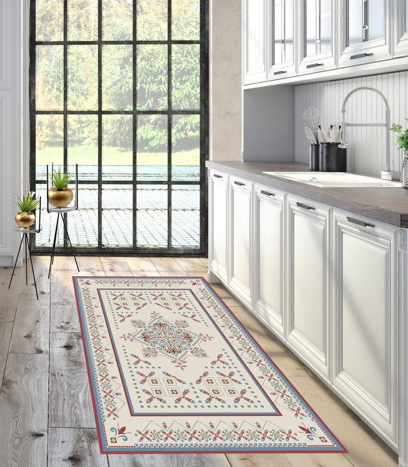Boho Vinyl mat kitchen rug Linoleum rug,Art Mat,rug Floor mat Vinyl Mat Runner vinyl floor,PVC rug Boho mats,Original design vinyl rug