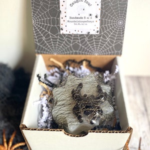 Halloween Soap, Halloween Soap Gift Box, Spider Web Soap, Spider Soap, Fall Soap, Handmade Halloween Soap. Unique Halloween Gifts