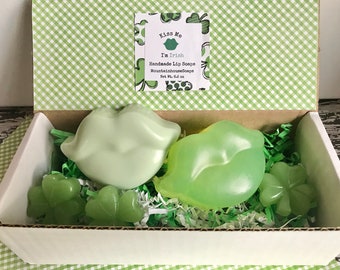 St. Patrick's Day Gift, St. Patrick's Day Soaps, Irish Soap, Gift for Irish, Lips Soaps, Shamrock Soaps