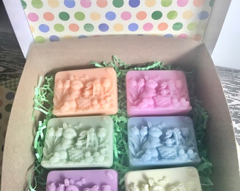 Easter Bunny Soap Gift Box, 6 Easter Soaps,  Easter Soap, Easter Soap Gift, Easter Gift for Mom,  Easter Gift Box for Her