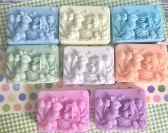 Easter Bunny with Basket Soap Bar, Easter Soap, Easter Basket Filler, Easter Party Favor, Easter Soap Gift