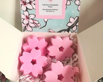 Mother's Day Soap Gift Box, Easter Soap, Flower Soap, Cherry Blossom Soap, Spring Soap, Mom Soap Gift, Gift for Her, Wedding Gift