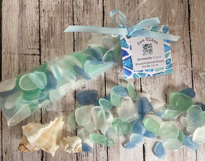 Sea Glass Soap, Beach Soap, Beach House Decor, Summer Soap, Nautical Soap, Beach Theme, Beach Wedding Favor, Guest Soap image 1