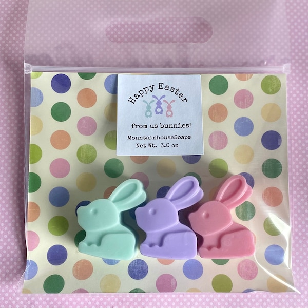 3 Bunny Soaps, Easter Gift, Easter Soap Gift, Easter Basket Gifts, Baby Shower Favors