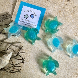 Turtle Soap, Kid Soap, Easter Basket Stuffer, Animal Soap, summer Soap, Beach House, Ocean Theme Gift, Baby Shower favor image 1