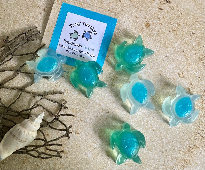 Turtle Soap, Kid Soap, Easter Basket Stuffer, Animal Soap, summer Soap, Beach House, Ocean Theme Gift, Baby Shower favor image 1